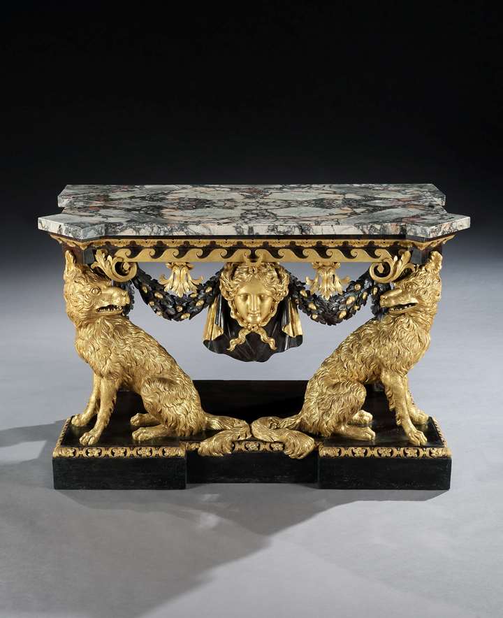 A George II Parcel Gilt Side Table Attributed